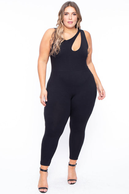 Plus Size Nerissa Keyhole Jumpsuit - Black – Curvy Sense