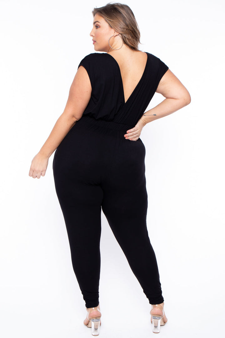 Plus Size Rosewood Jumpsuit - Black - Curvy Sense