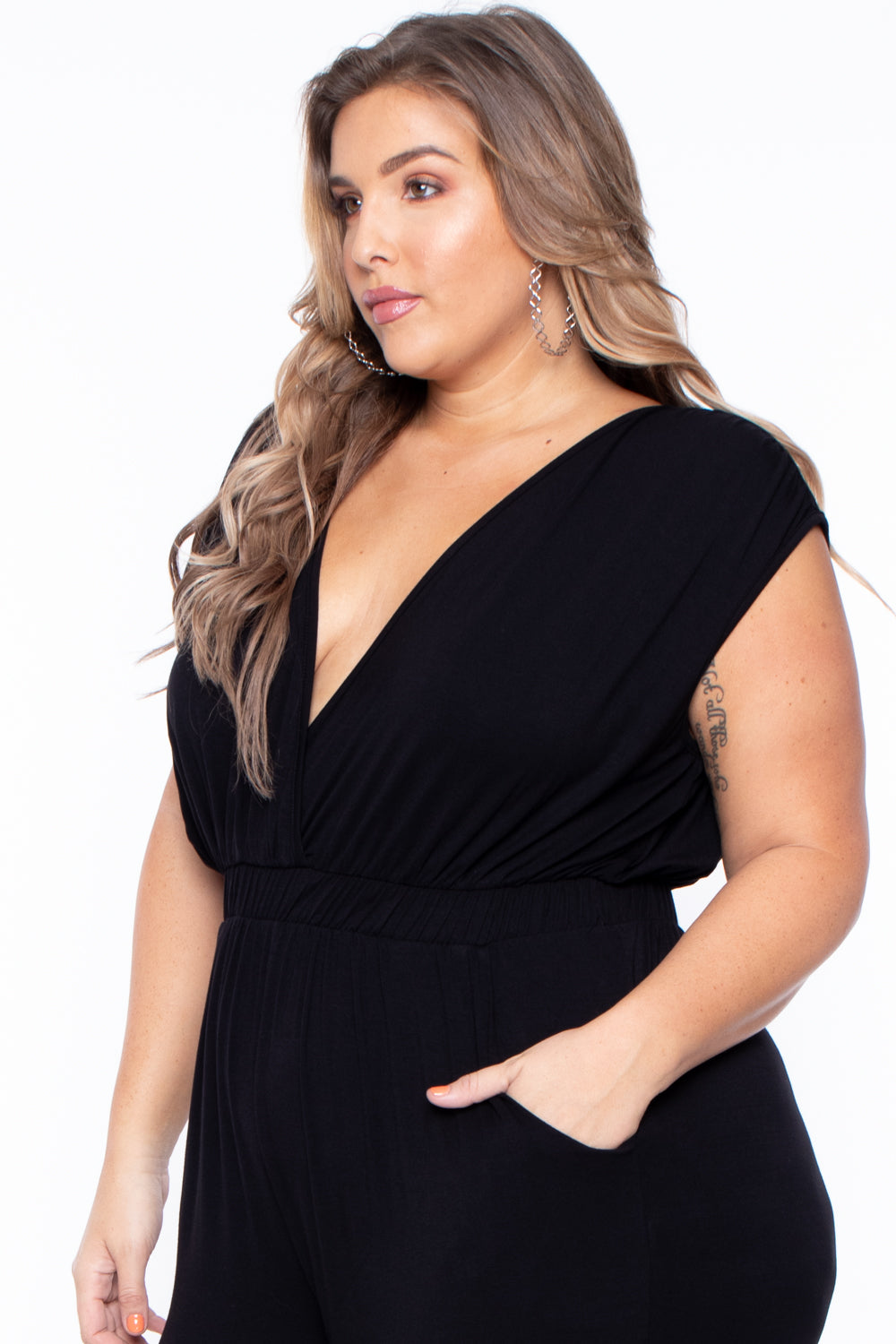 Plus Size Rosewood Jumpsuit - Black - Curvy Sense