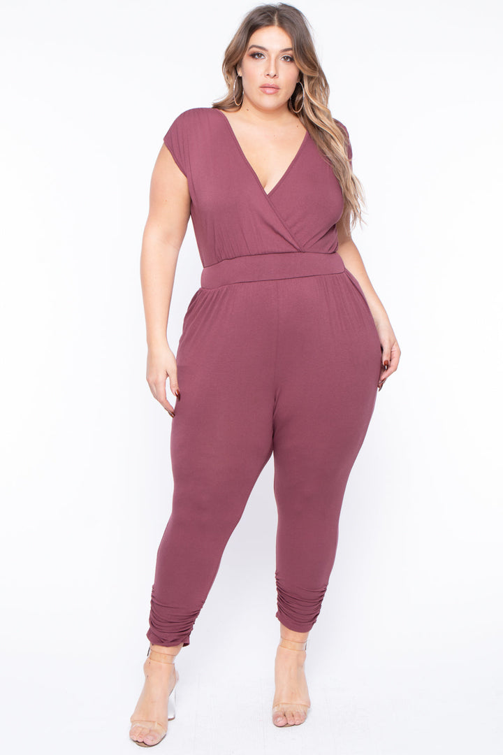 Plus Size Rosewood Jumpsuit - Mauve - Curvy Sense