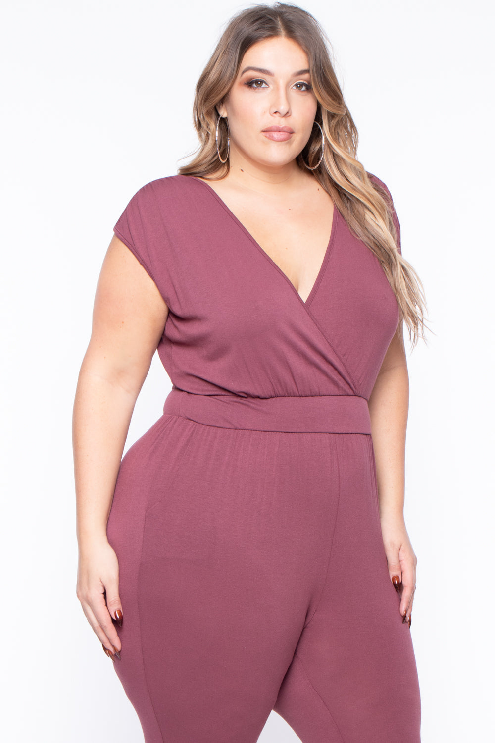 Plus Size Rosewood Jumpsuit - Mauve - Curvy Sense