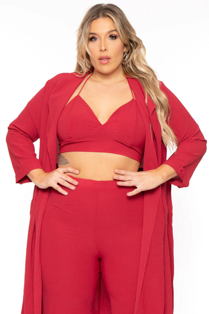 Gibiu Matching Sets 1X / Ruby Plus Size Boss Babe  3 Piece Matching Set - Ruby