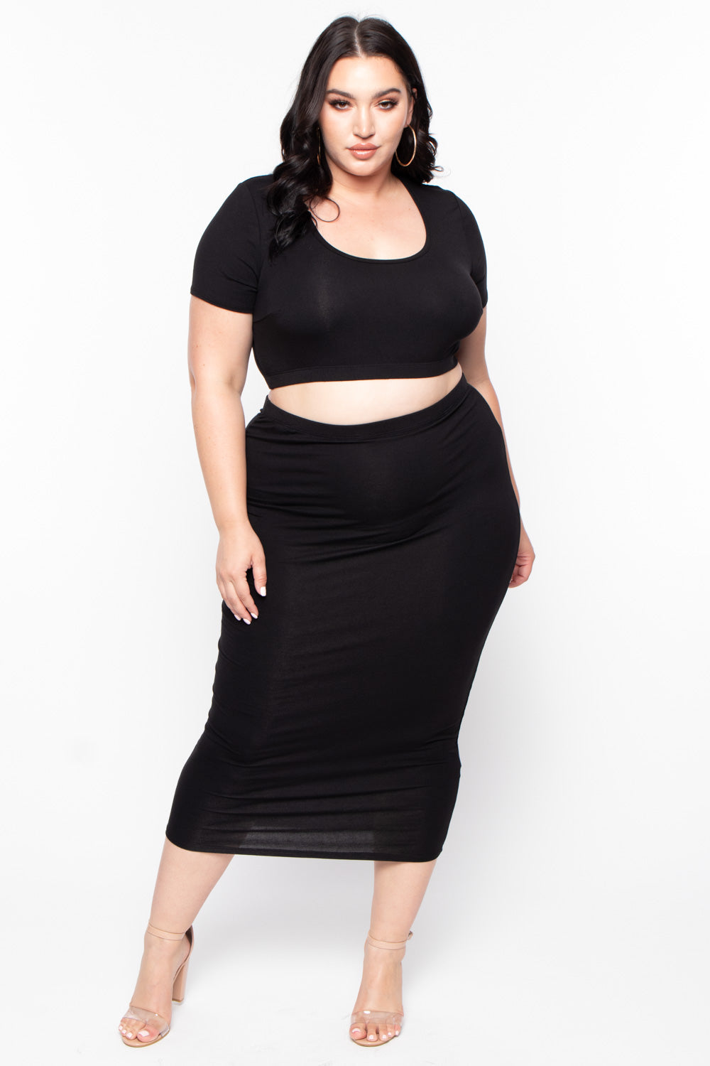 MRSFITOK Plus Size Women 2 Piece Outfits Sets Sexy Tracksuit Midi Dress,Sleeveless  Tank Top Bodycon Skirts Set Casual Summer Black L at  Women's Clothing  store