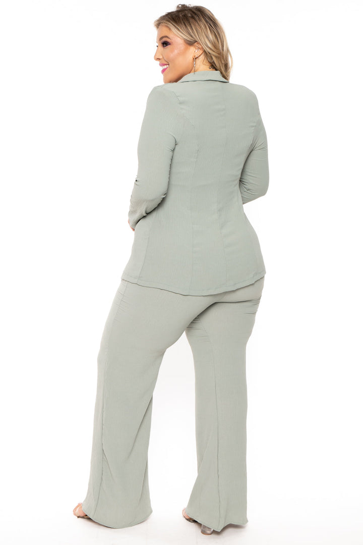 Gibiu Matching Sets Plus Size HBIC Pant Suit Set - Sage