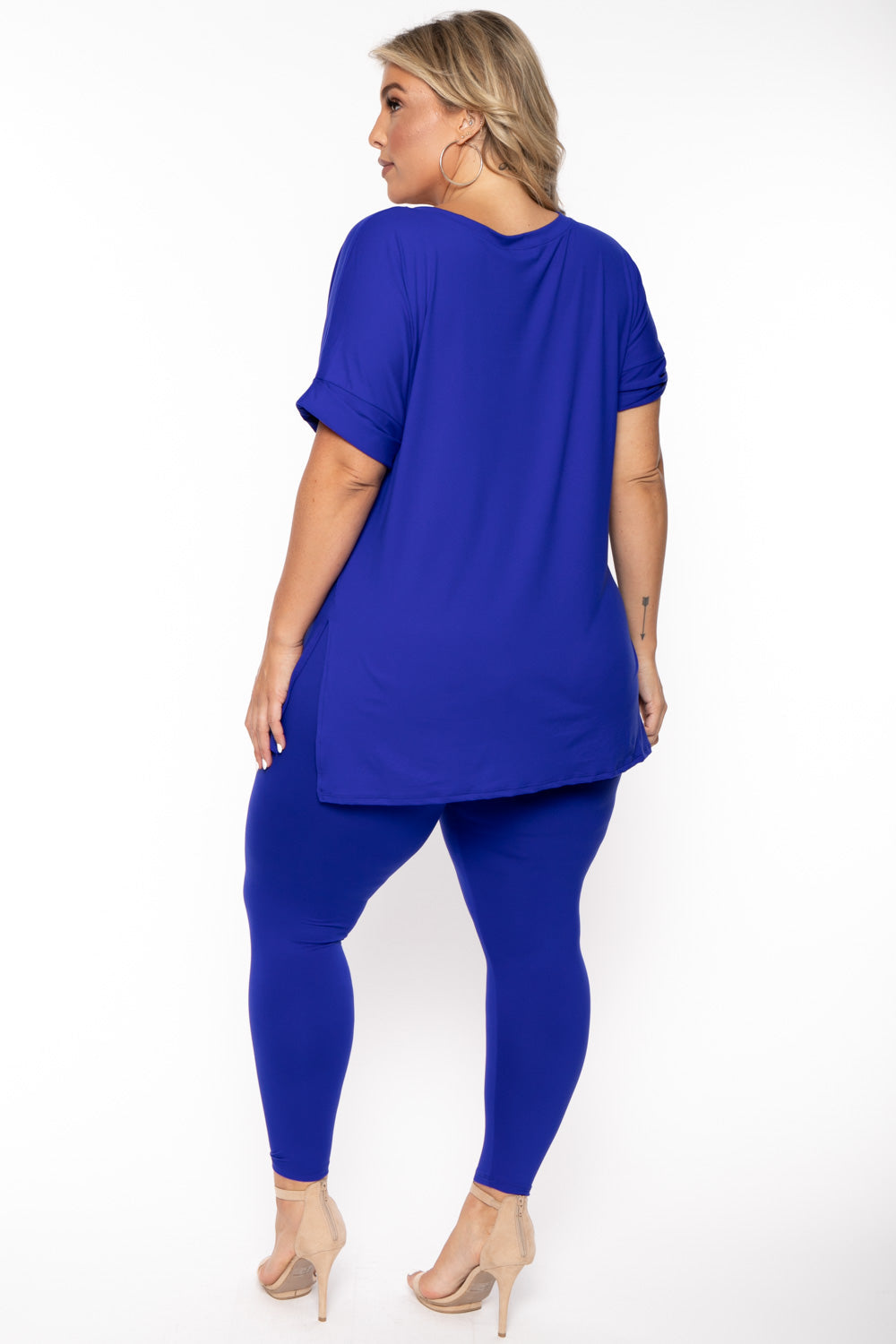 ZENANA Matching Sets Plus Size Lexa Tee And Legging Pant Set - Royal Blue