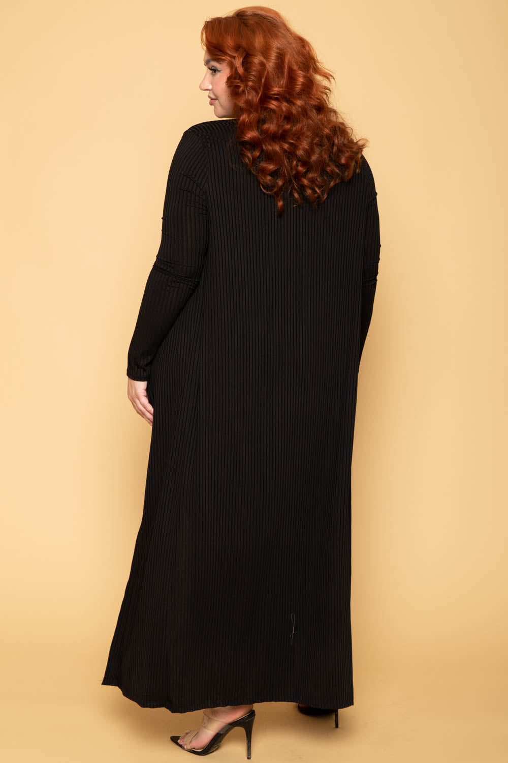 Gibiu Matching Sets Plus Size Lizah Tube Dress and Cardigan Set - Black