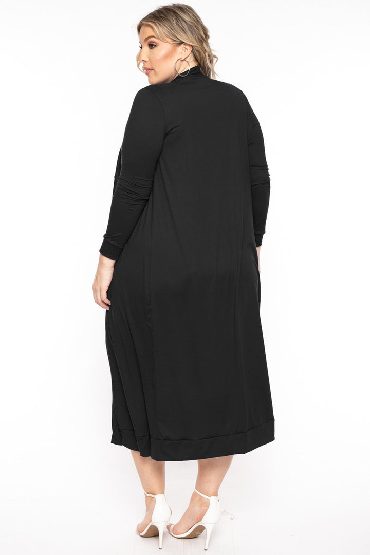 H & H FASHION Matching Sets Plus Size Shayla 2PC Cardigan And Dress - Black