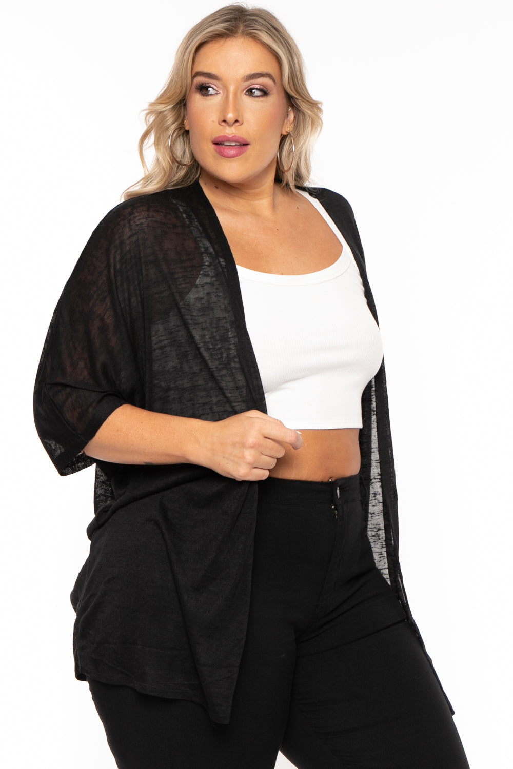 Ambiance Sweaters & Cardigans Plus Size Cozy Vibes Cardigan - Black