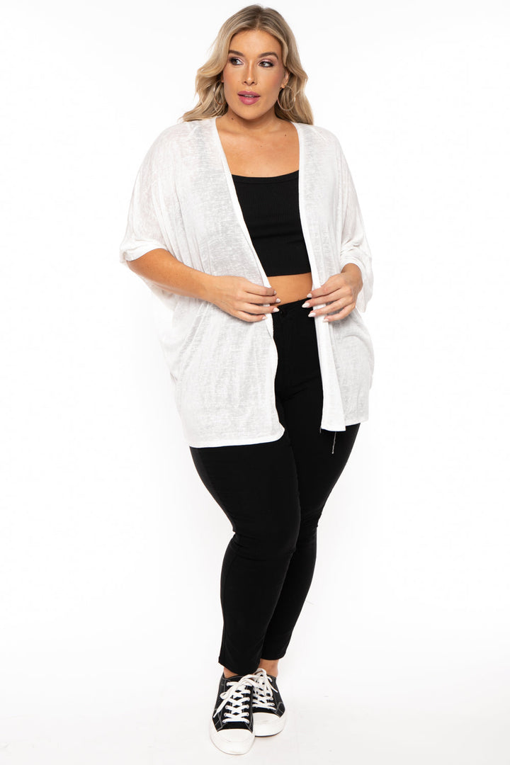 Ambiance Sweaters & Cardigans 1X / Cream Plus Size Cozy Vibes Cardigan - Cream