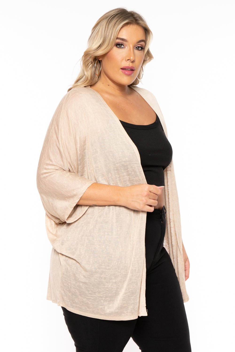 Plus Size Cozy Vibes Cardigan Taupe