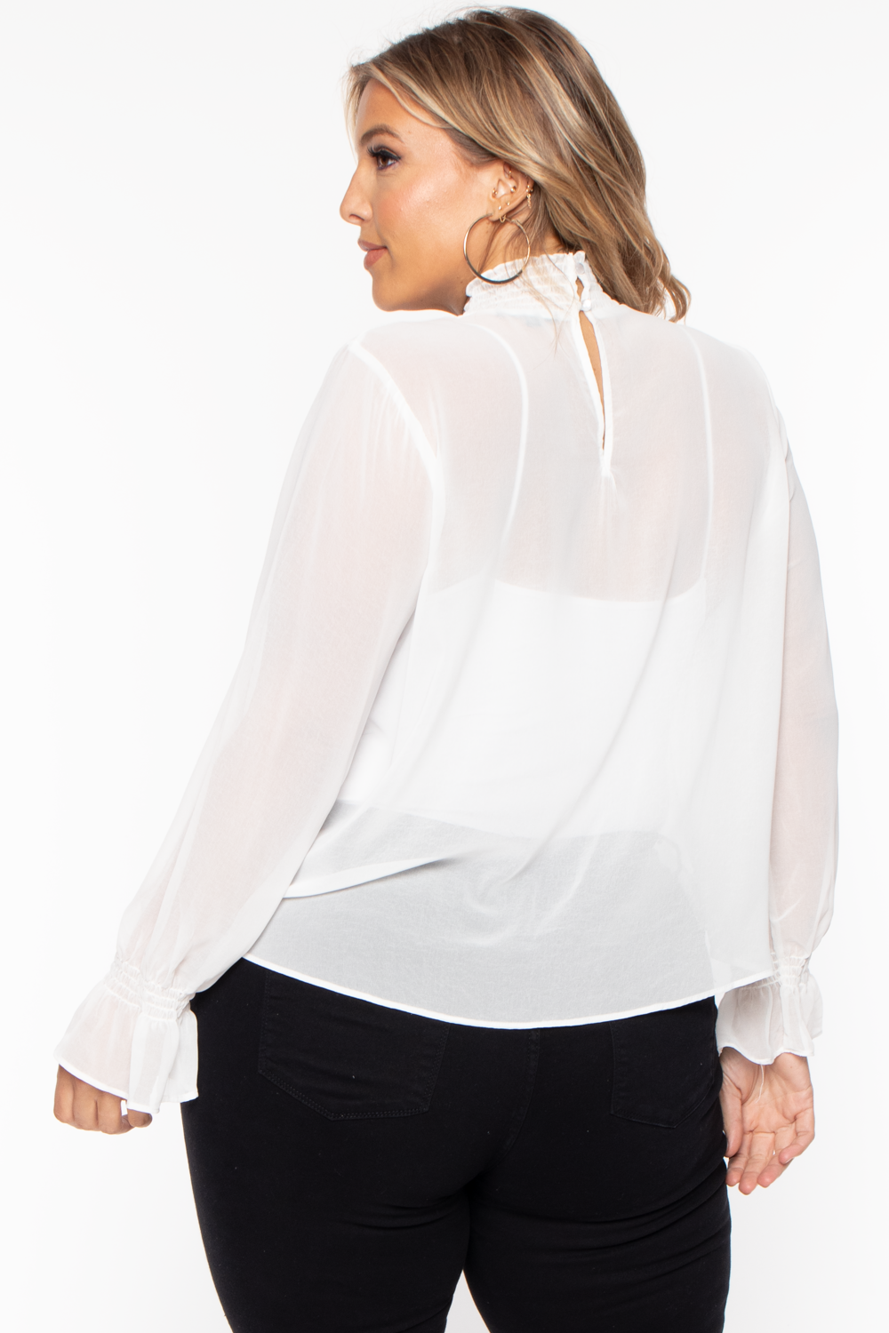 Ambiance Tops Plus Size Annalyn Flowy Top - White