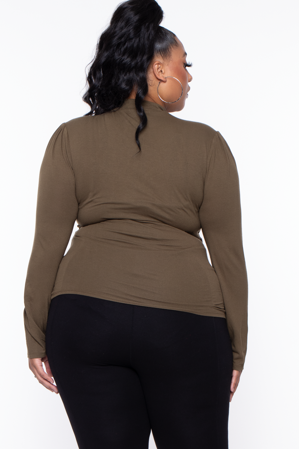 Plus size mock neck sales top