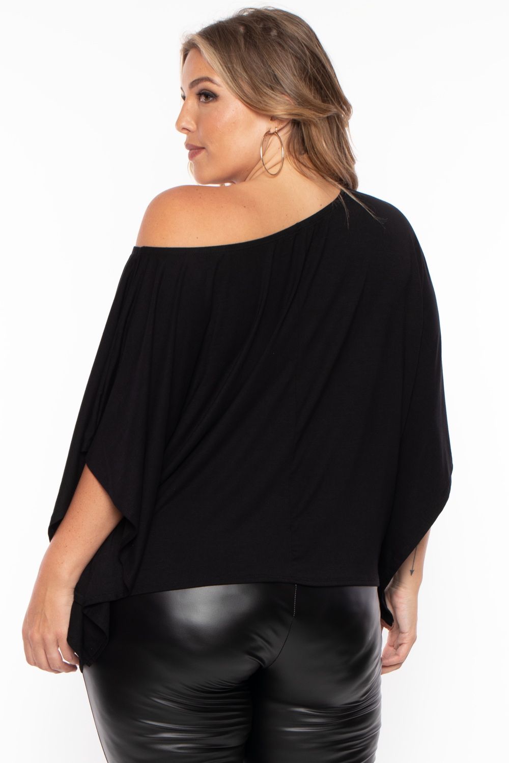 Plus Size Off The Shoulder Top Black Curvy Sense