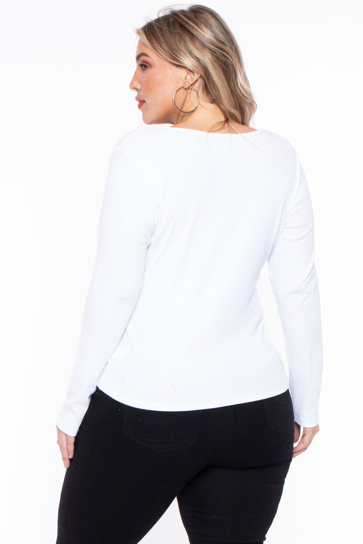 Ambiance Tops Plus Size Payden Top - White